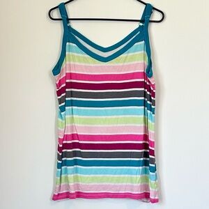Torrid Multicolor Rainbow Striped Soft Camisole - Size 3